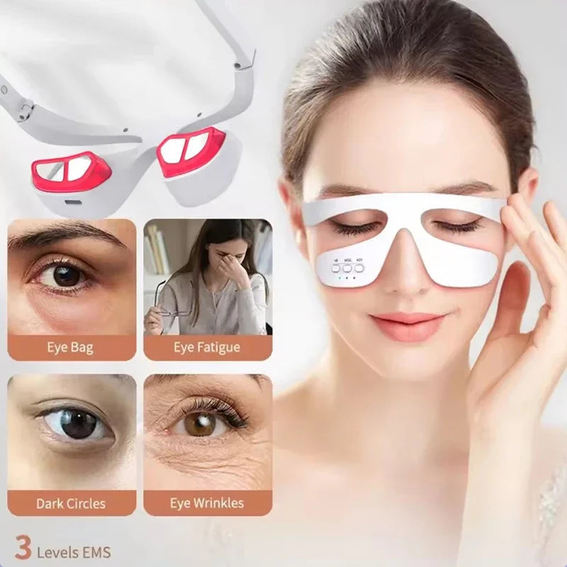 3D Eye Massager Anti-Aging Eye Massager Eyes Fatigue Relief Relaxation Relieve Dark Circles EMS Eye Care Massage Eye Bag Removal