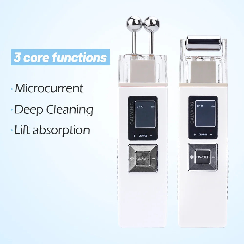 Microcurrent & Ion Facial Cleansing Device Pore Minimizer Skin Care Tool Home Use Beauty Instrument for Deep Cleansing