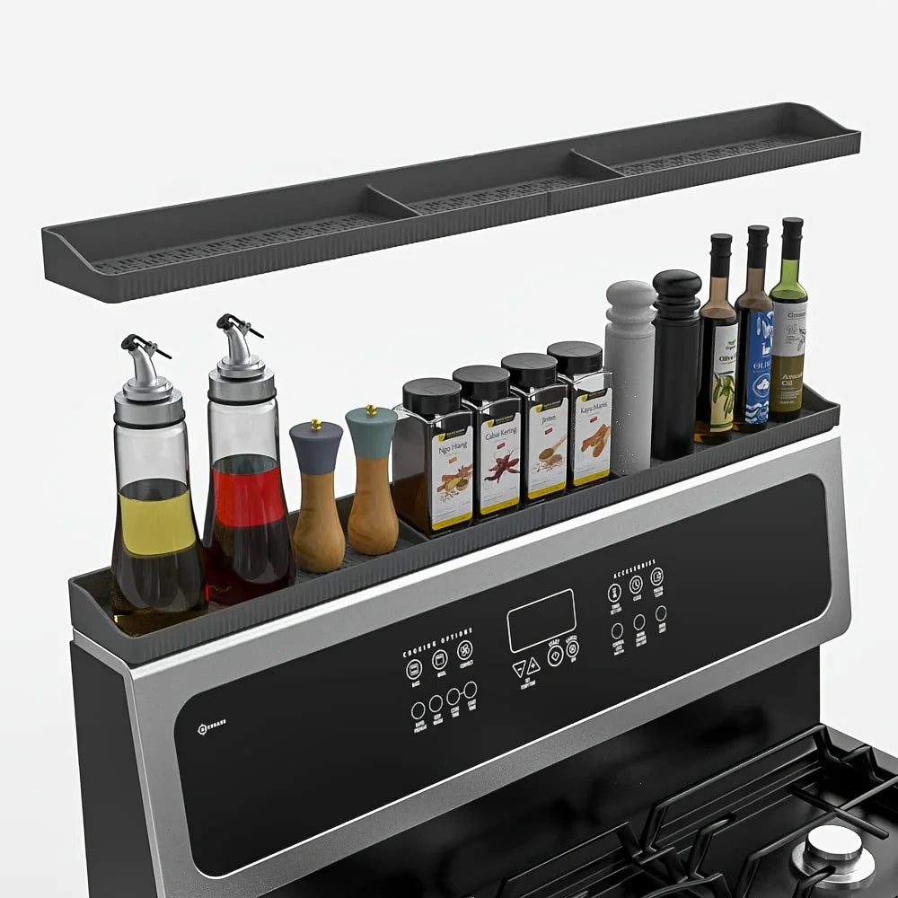 Magnetic Stove Top Shelf Over the Stove Spice Rack with Fall-Proof Design Universal Kitchen Storage Shelf for Spice Jars Sauce
