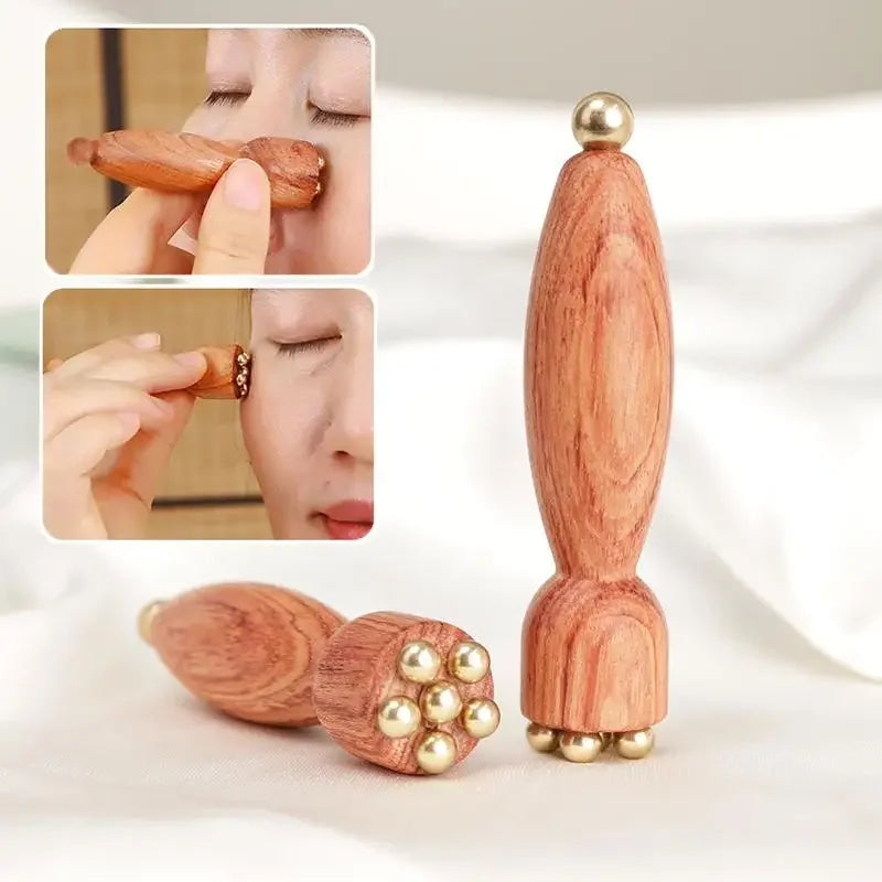 Eye Roller Massager Wooden Eye Cream Applicator Gua Sha Massage Tool Facial Massager for Skincare Application Relaxation