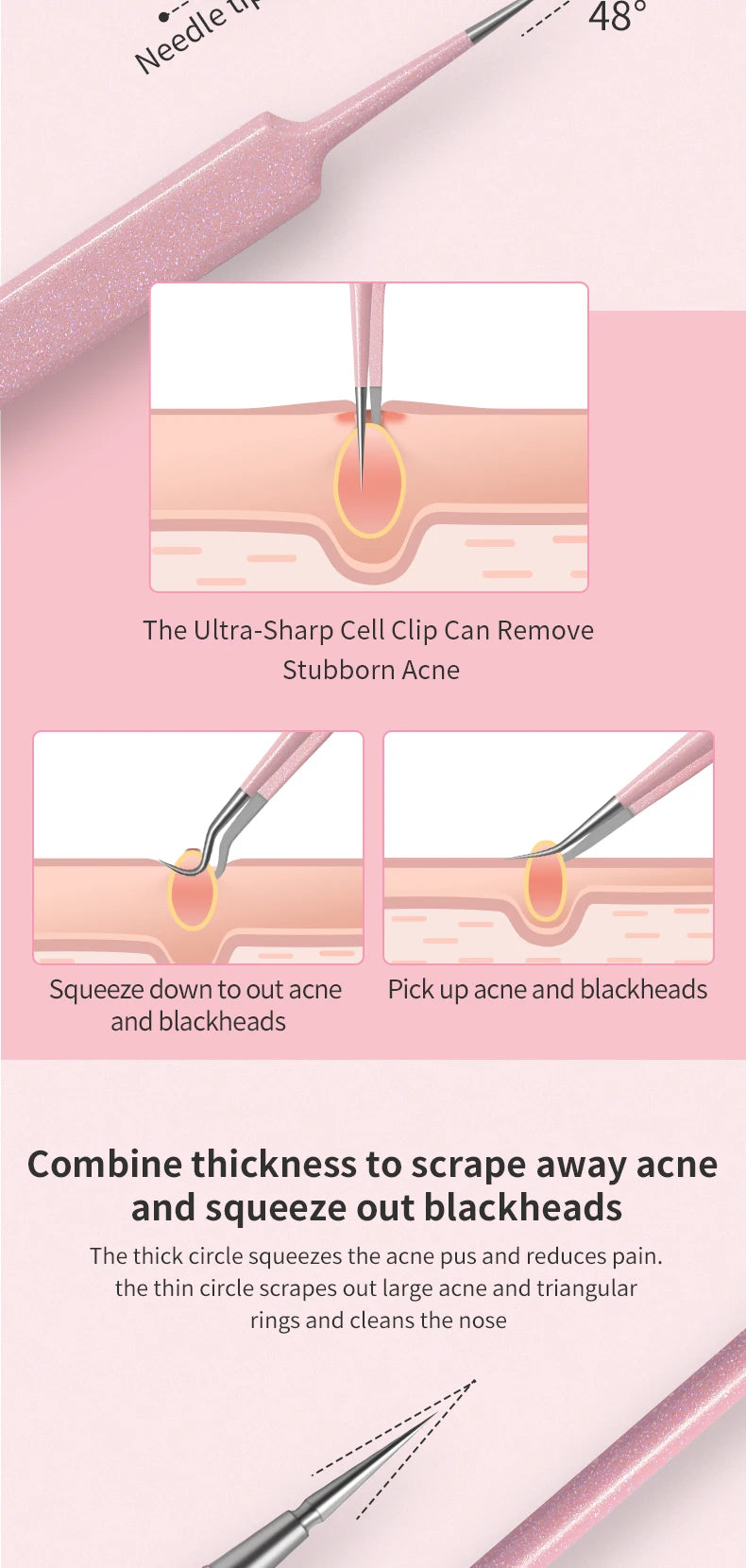 Facial Acne & Blackhead Remover Beauty Set Pimple Extractor Kit