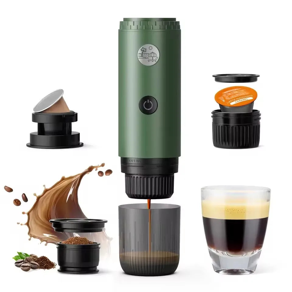 2026 Portable Espresso Machine 3-in-1 Travel Coffee Maker for Camping Hiking Office Self-Heating with USB-C
