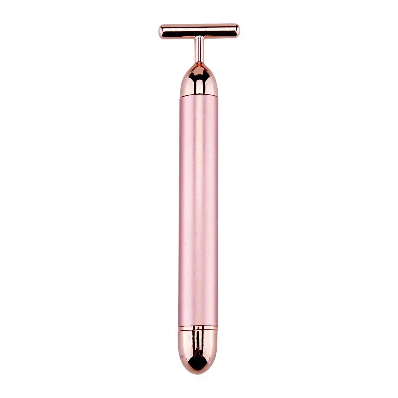 Face Lift Bar Roller Vibration Slimming Massager Facial Stick Facial 24k Gold Beauty Skin Care T Shaped Vibrating Tool