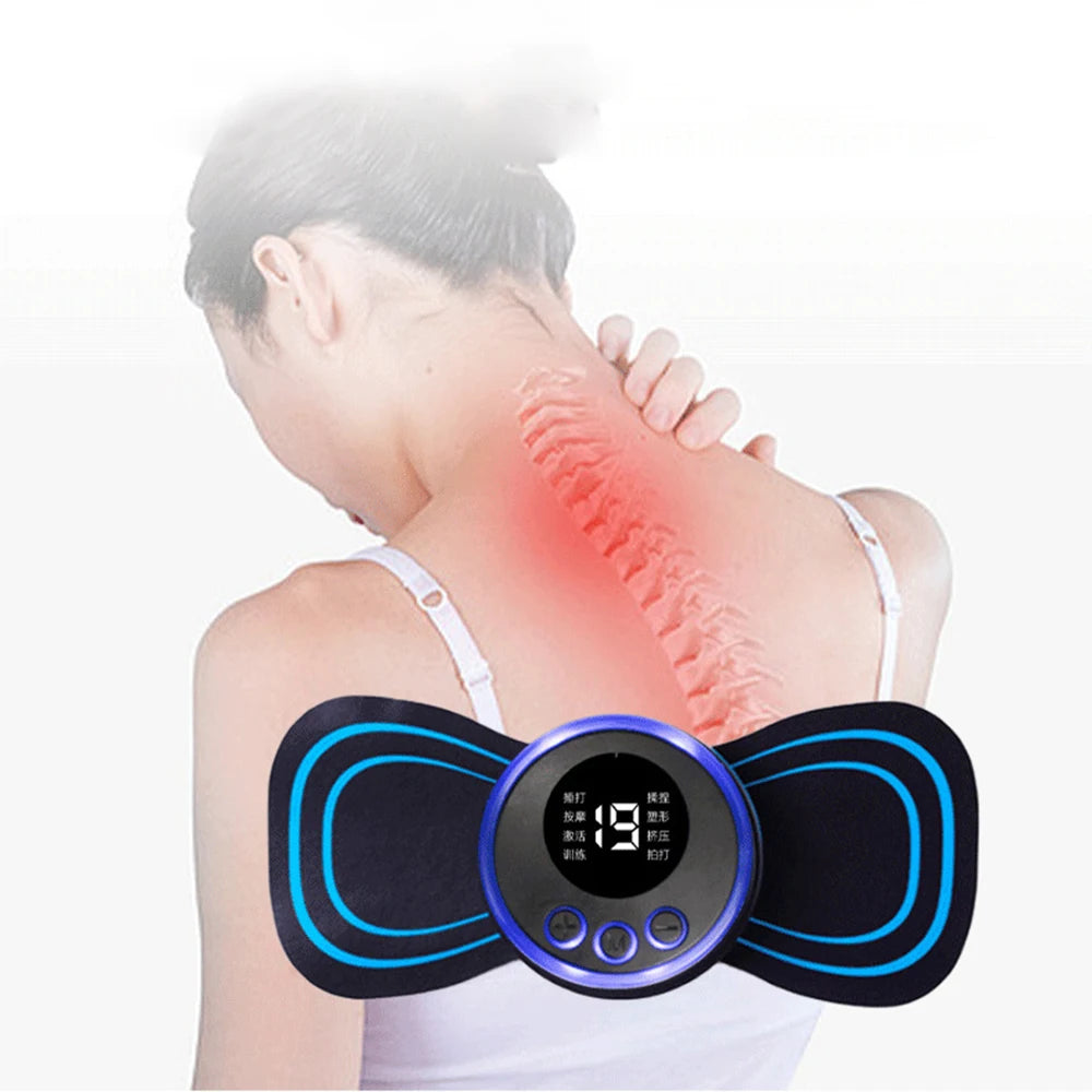 EMS Neck Massager Electric Neck Stretcher Cervical Muscle Pain Relief Shoulder Relaxation Massage Patch Mini Neck Massager Patch