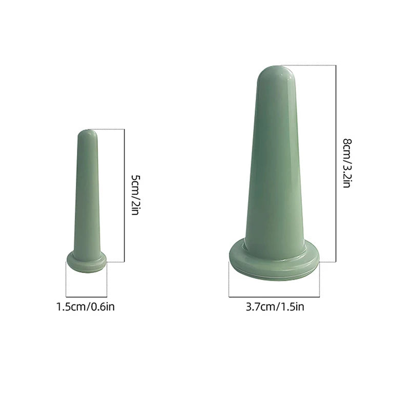 2/4PCS Silicone Vacuum Cupping Massage Jars Massage Facial Suction Cups Face Neck Lift Skin Scraping Guasha Anti Wrinkle