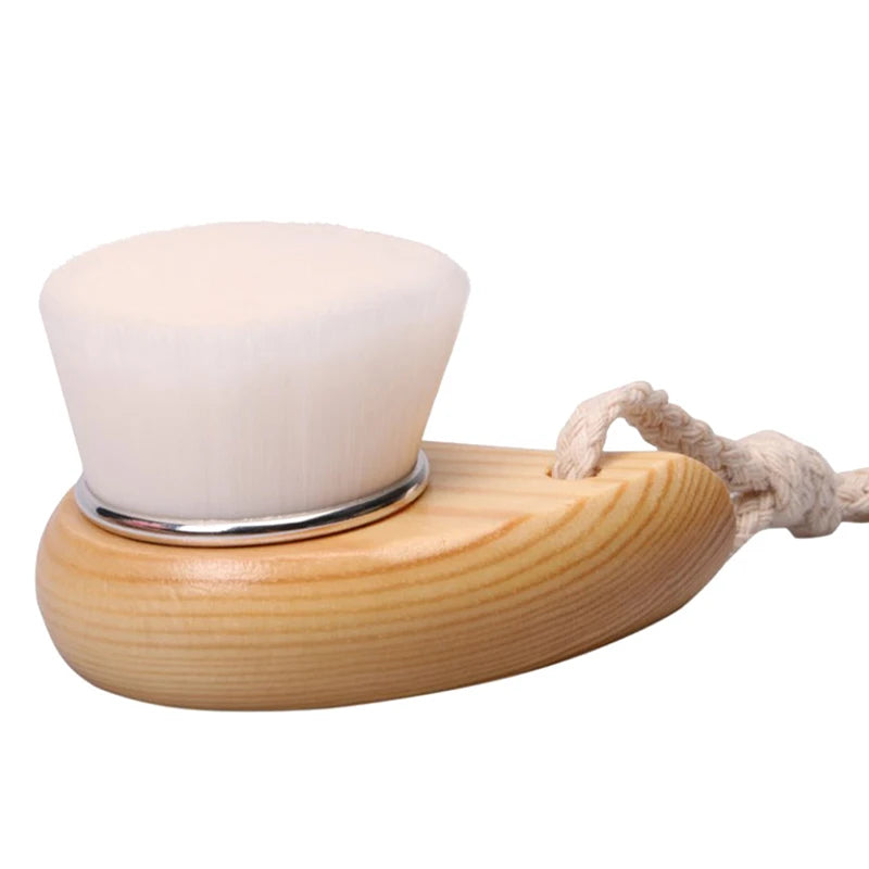 Blackhead Deep Cleaner Beauty Facial Massage Brush Facial Care Wooden Handle Facial Cleansing Brush Soft Fiber Hair Exfoliating