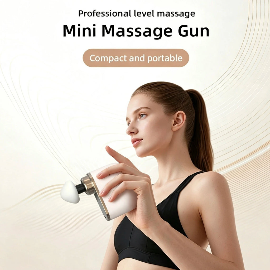 Mini Professional Portable Massage Gun Deep Tissue Impact with Intelligent Pressure Sensor for Gym Travel Office Quiet Exercise