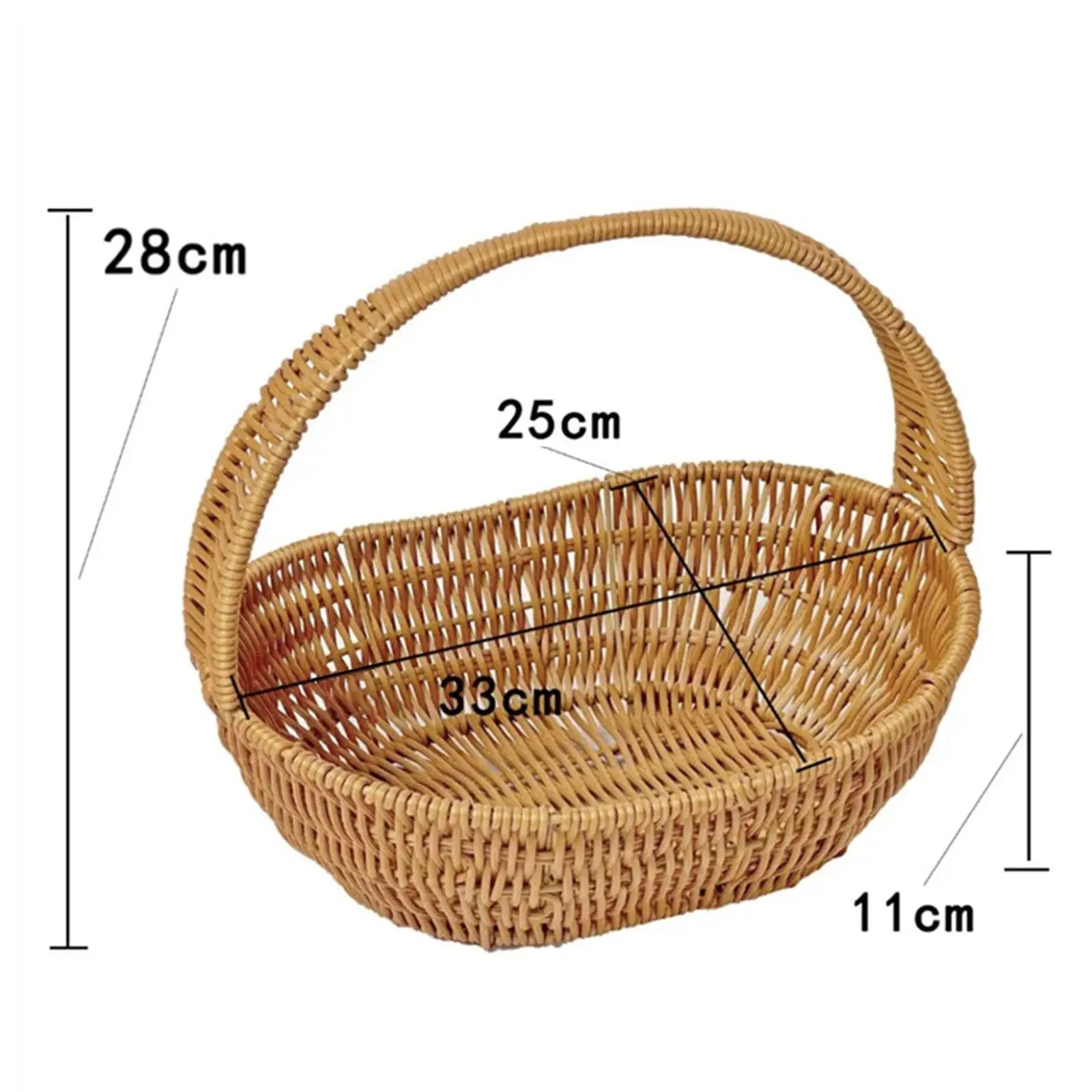 Storage Serving Basket Container Woven Grocery Baskets Picnic Basket Handwoven Storage Basket for Beach Shopping Hiking Kitchen