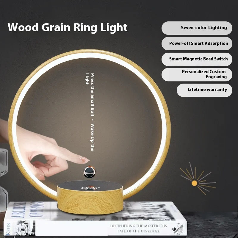 Magnetic Levitating Ring Circular Lamp Gradient Atmosphere Light for Office Bedroom Home Decor Creative Gift Nordic Style Lamp