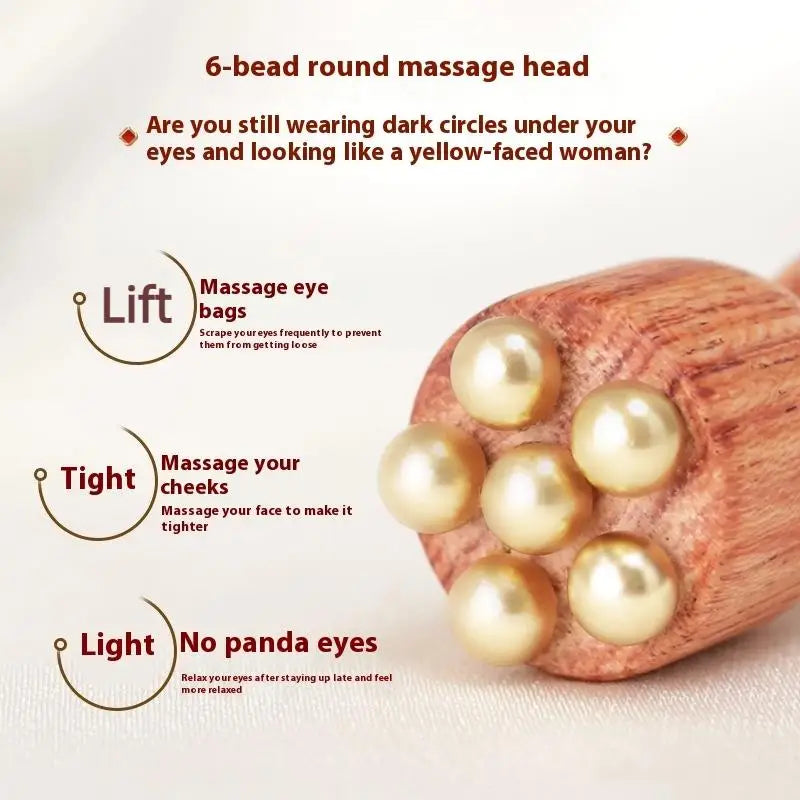 Eye Roller Massager Wooden Eye Cream Applicator Gua Sha Massage Tool Facial Massager for Skincare Application Relaxation