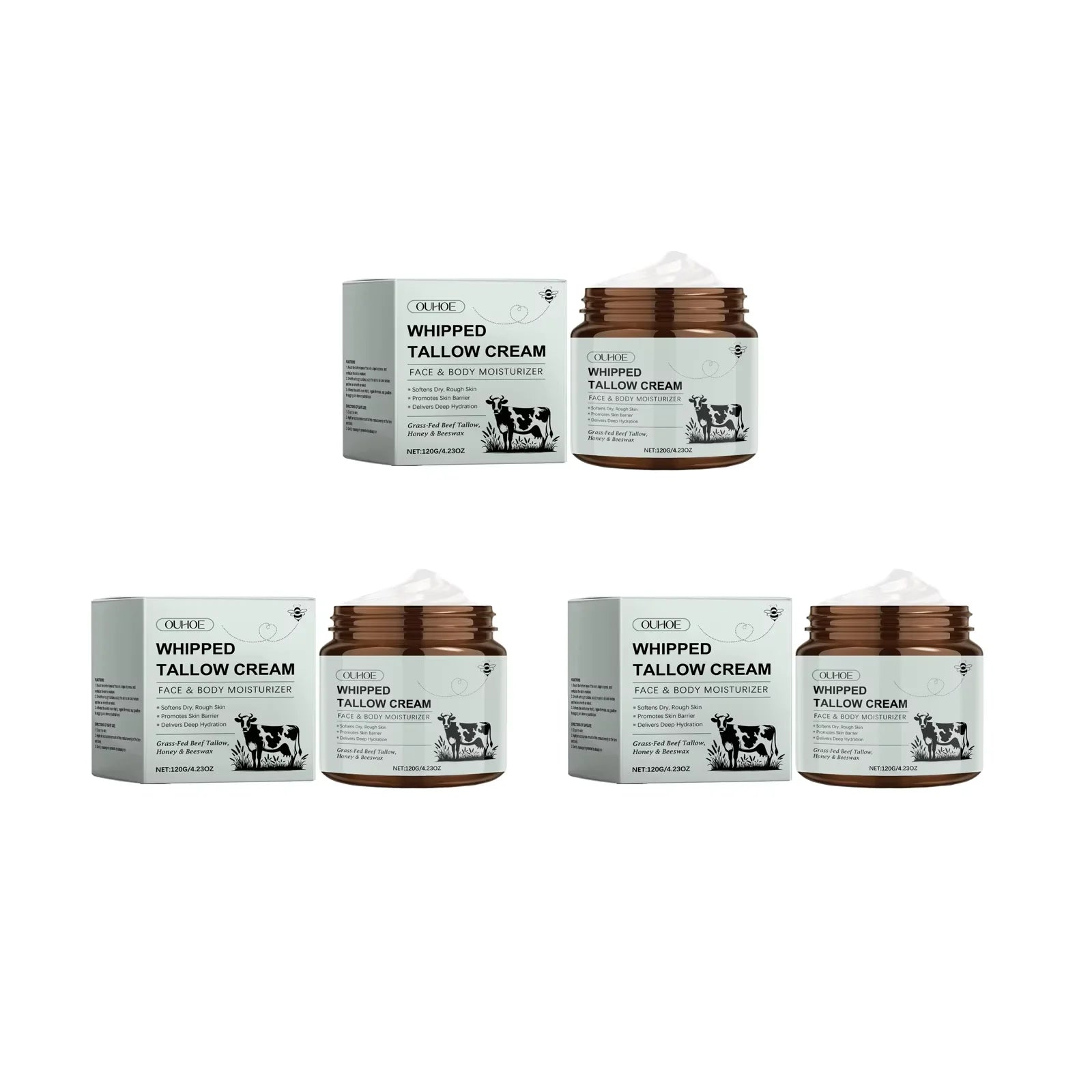 Whipped Tallow Balm Wrinkle Remover Fine Lines Anti Aging Brighten Improve Dryness Whitening Nourish Facial Moisturizing Cream