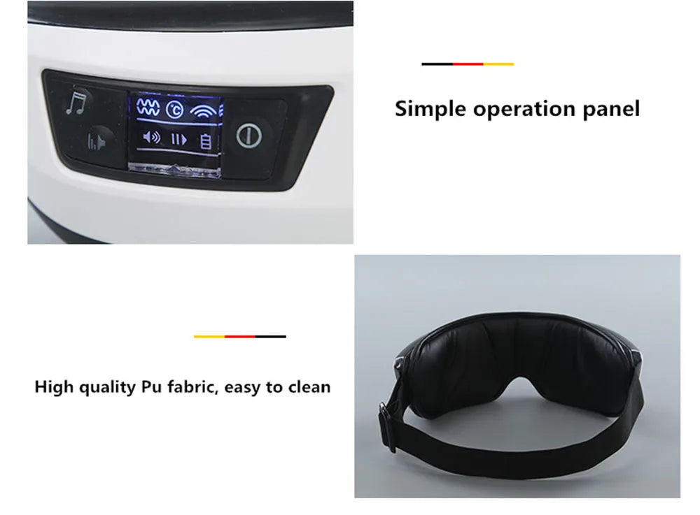 5D Intelligent Airbag Vibration Eye Massager Bluetooth Hot Compress Eyes Care Instrument Glasses Fatigue Sleep Mask Eye Massager