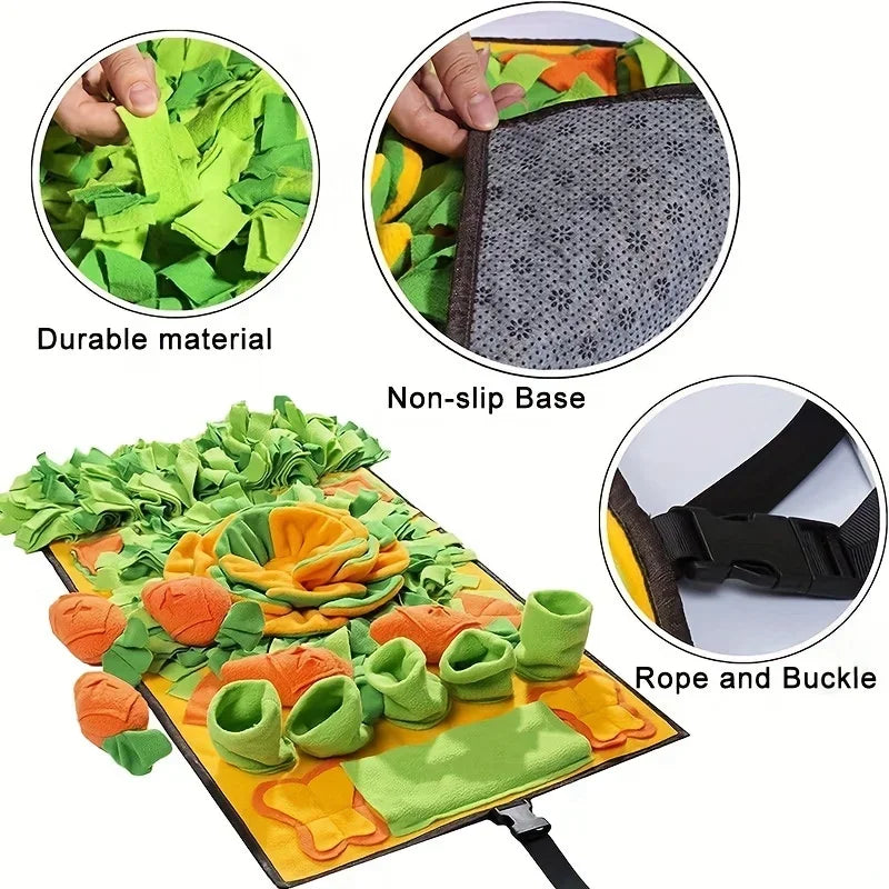 Snuffle Mat for Dogs Cats Nosework Feeding Mat Pet Interactive Dog Puzzle Toys Encourages Natural Foraging Skills for Training