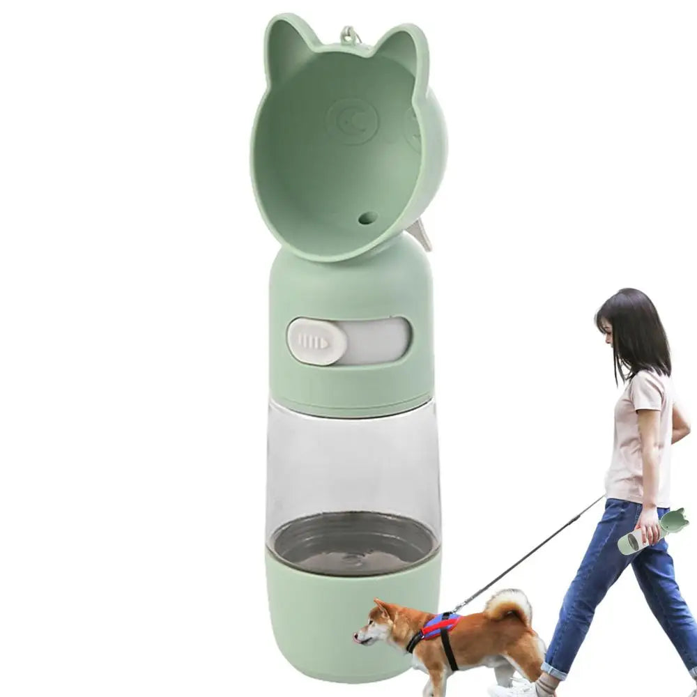 Dog Travel Water Bottle Leak Proof Travel Bowl Drinking Feeder With Food Container Outdoor Accessories For Walking