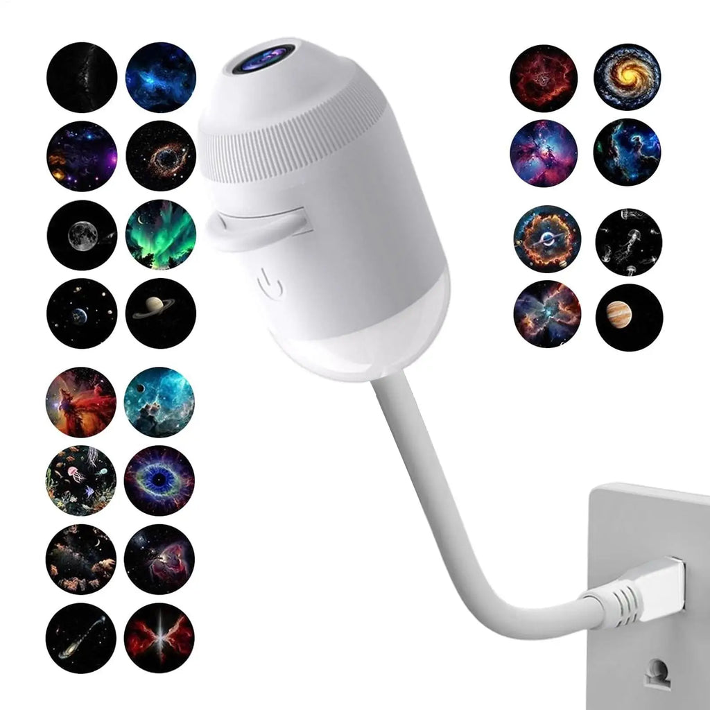 Galaxy Projector Night Light with 24 Slides, 360  Rotating USB Starry Sky Lamp, Adjustable Brightness LED Home Decor for Bedroom