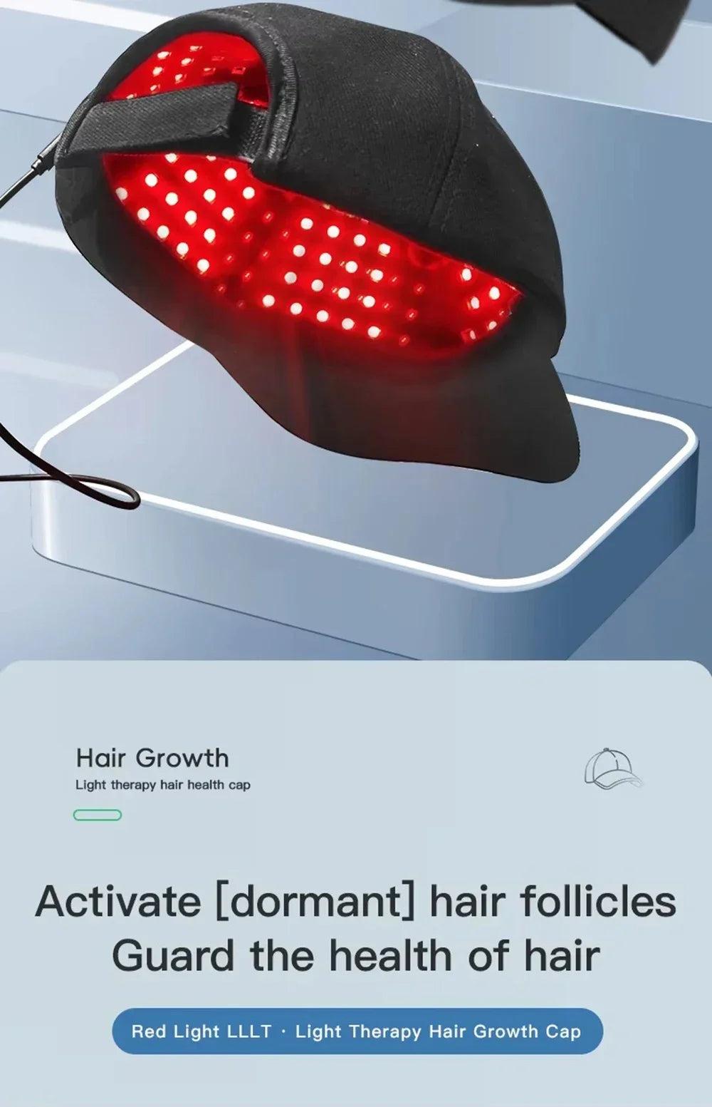 2026 New Infrared LED Beads Red Light Therapy Hair Growth Cap For Hair Regrowth Anti Hair Loss Relax Scalp Anti-inflammatory