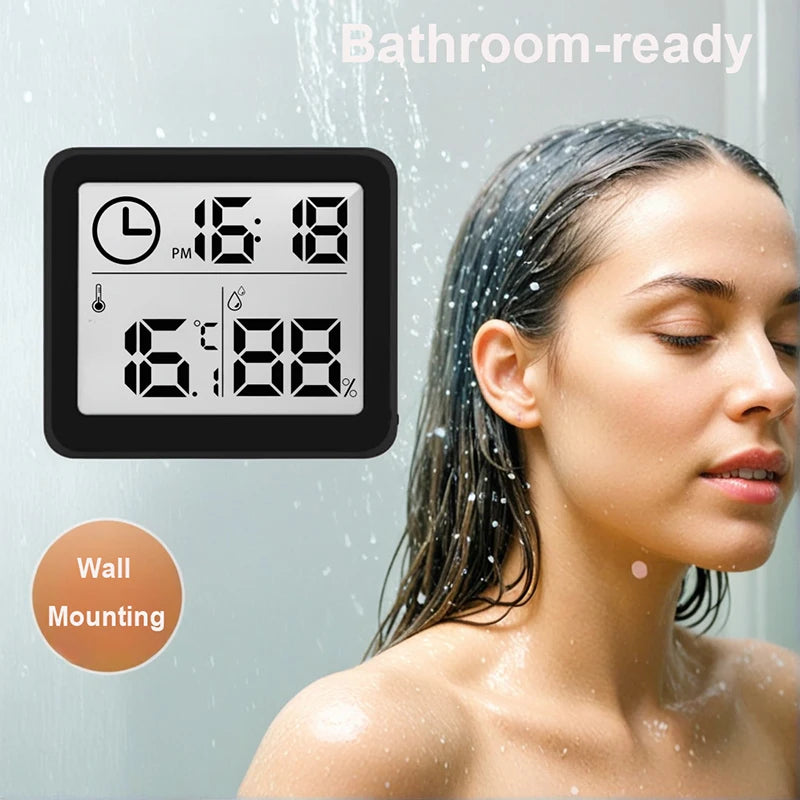 Digital Clock with Temperature Humidity Display Electronic Desk Wall Clock for Home Kitchen Office Bathroom Travel Home Décor