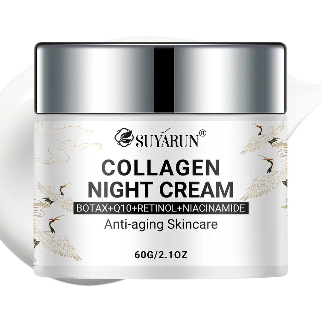SUYARUN Night Repair Cream - Collagen Booster with Niacinamide & Ginger, Anti-Aging, Brightening & Moisturizing Face Cream.
