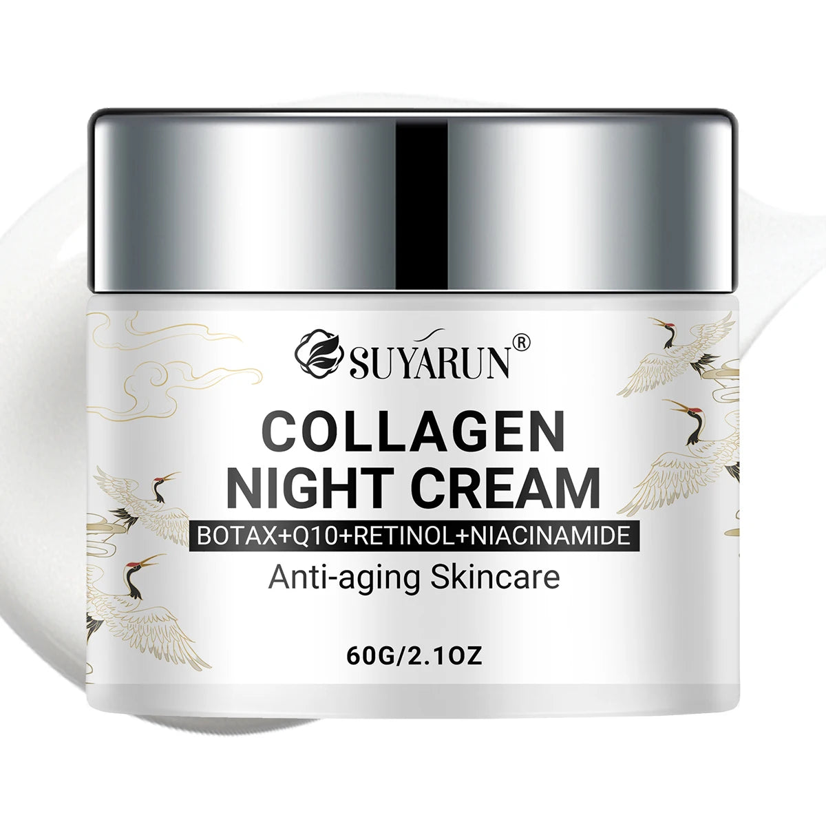 SUYARUN Night Repair Cream - Collagen Booster with Niacinamide & Ginger, Anti-Aging, Brightening & Moisturizing Face Cream.