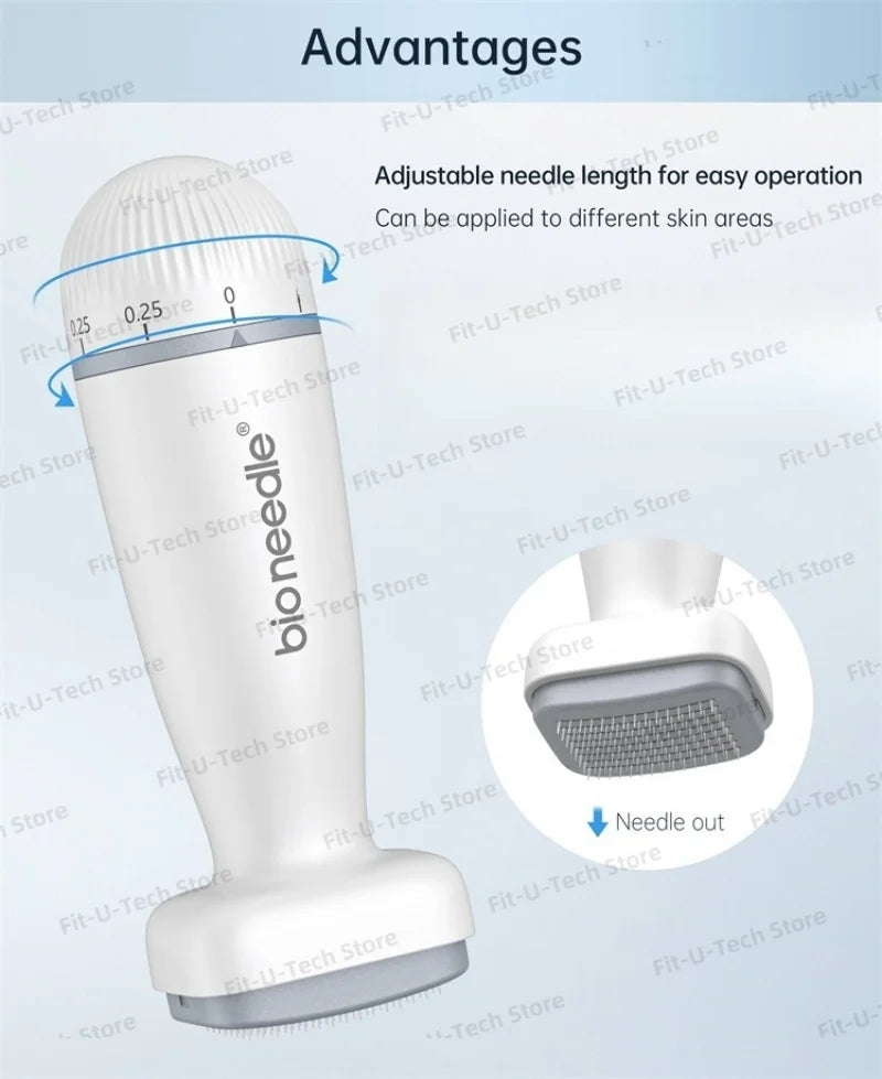 adjustable titanium stamp derma roller face roller beard growth massager scalp massage 120pins microneedling