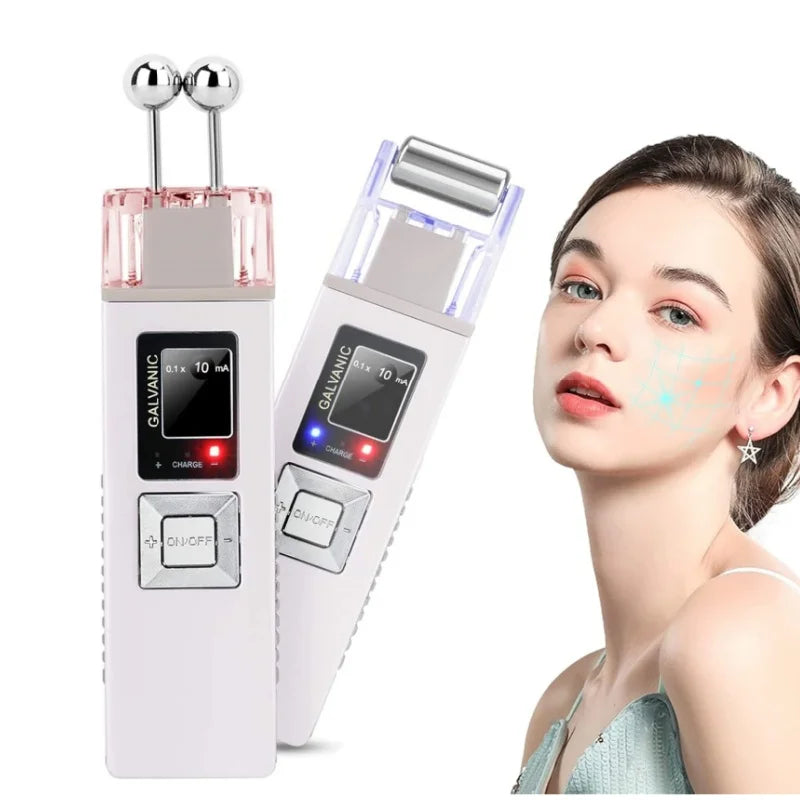 Microcurrent Face Tightening Device - Anti Aging Facial Massager with Galvanic & Roller Technology for Wrinkle Reduction, Skin