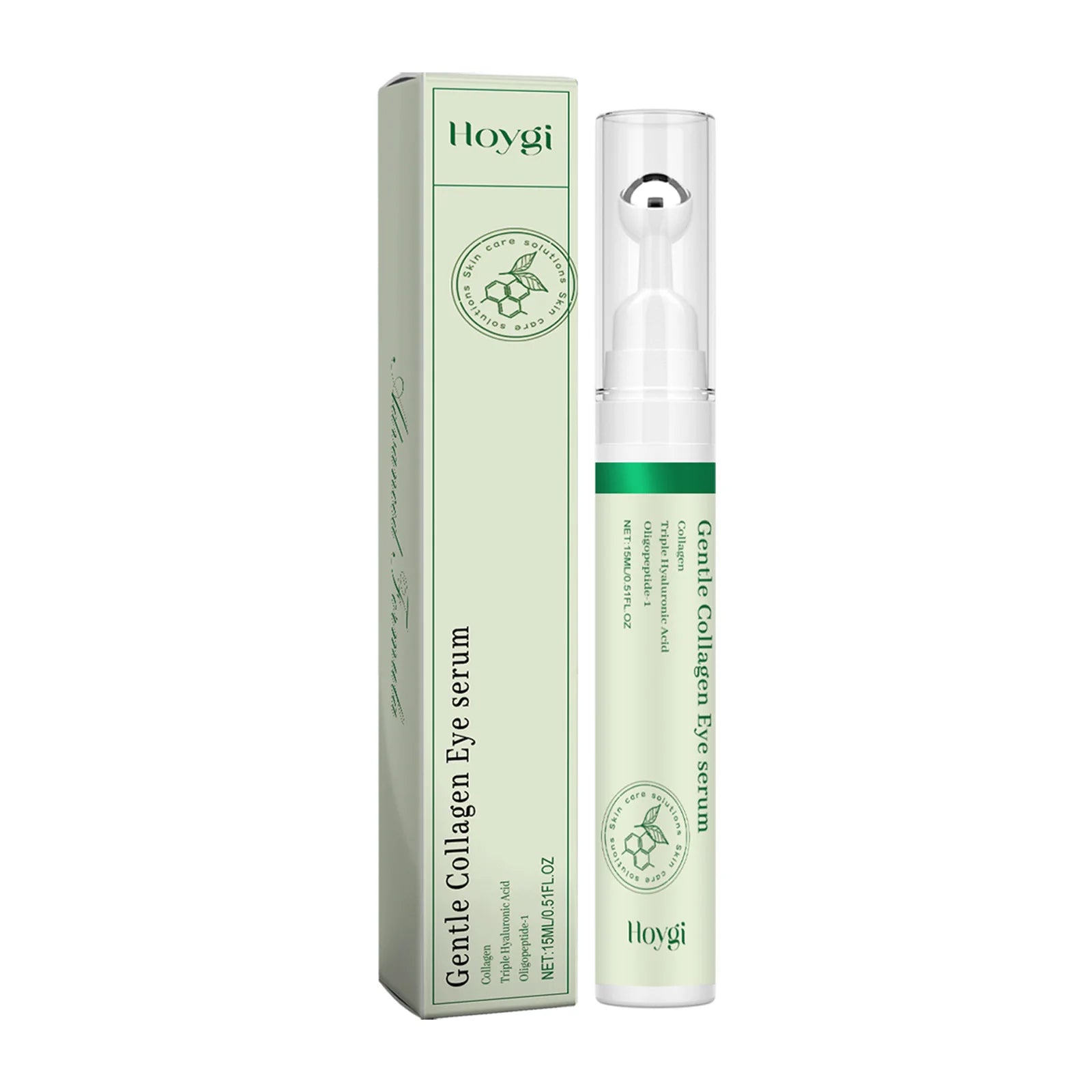 HOYGI Collagen Eye Serum Anti Puffiness Eye Bags Anti Dark Circles Moisturizing Tightening Reduce Fine Lines Skin Care Roller