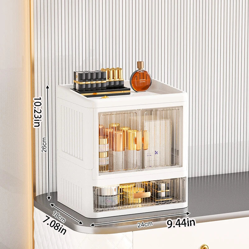 1 Large-Capacity Cosmetic Storage Box, Drawer-Style Desktop Organizer, Desktop Organizer for Skincare Products and Lipsticks, Made of Durable Plastic, Suitable for Bathroom, Dressing Table, Home Decoration, and Desktop Organi