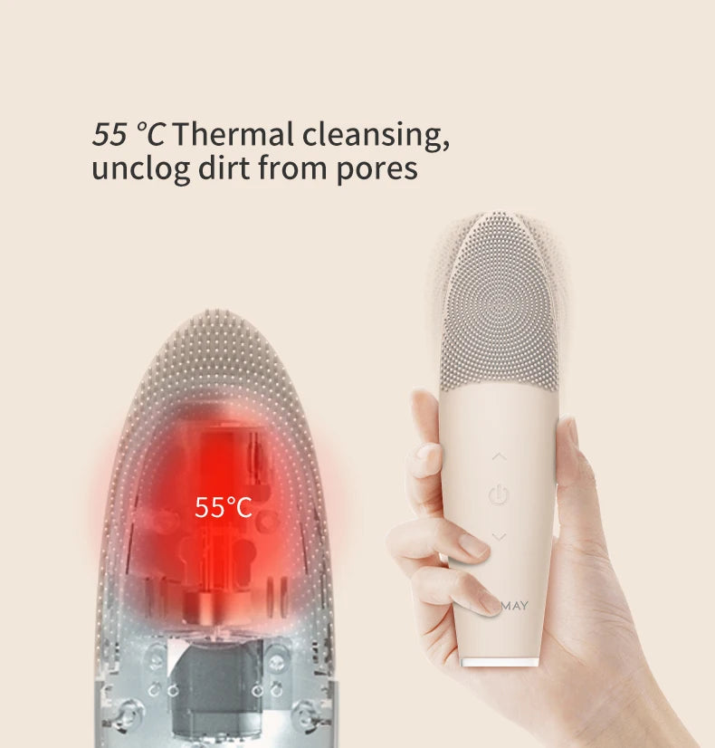 Sonic Electric Face Cleansing Brush Soft Silicone Facial Scrubber Rechargeable Skin Care Device For Deep Pore Clean Massager