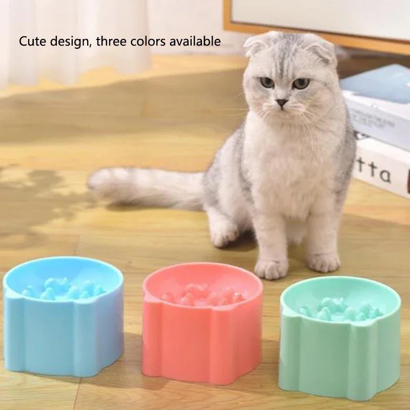 Slow Feeder Dog Cat Bowl, Anti-Choking & Neck Support Design - Puzzle Food Dish for Fast Eaters, Pet Supplies to Prevent Bloat