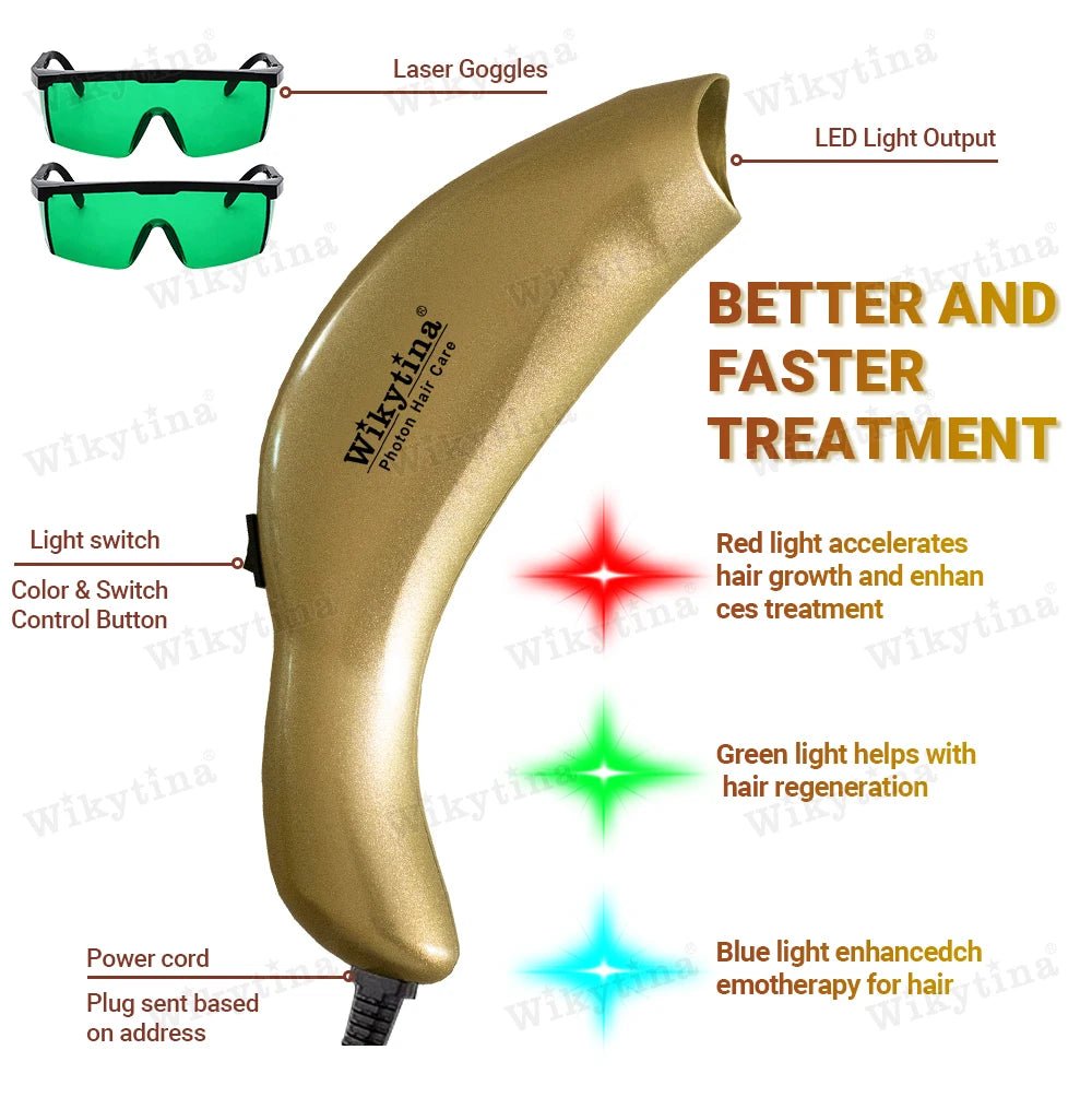Advanced Red Light Hair Growth Device Photon Therapy Anti Hair Loss Painless Home Use Strengthen Hair Instrument