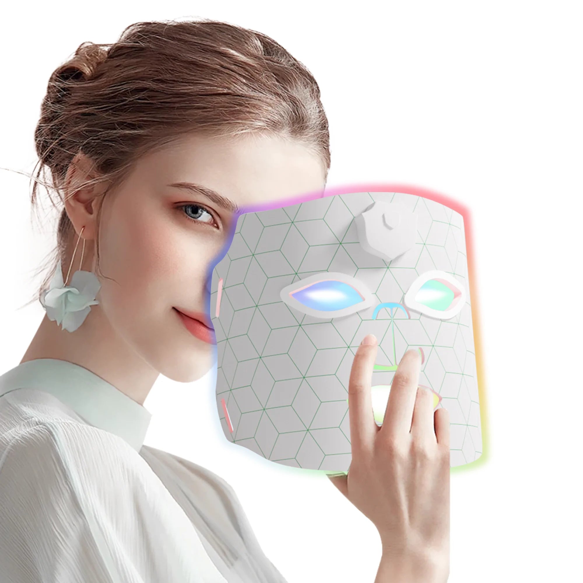 New JVV 7-Color LED Red Light Phototherapy Rejuvenation Mask LED Red Light Infrared Silicone Soft Mask Skin Care Device