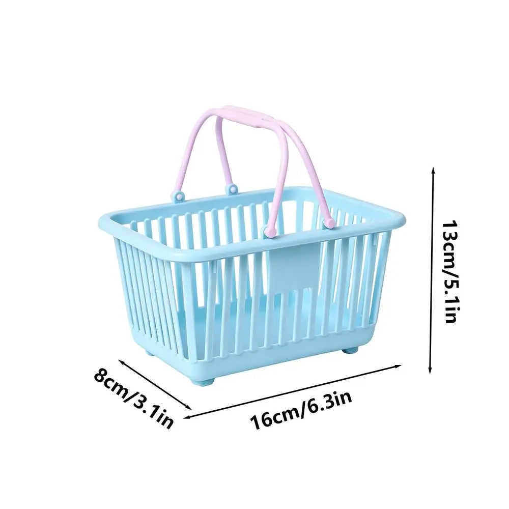 Small Storage Basket Storage Bin with Handles Tiny Baskets for Kids Toy Snack Desk Bathroom Home Shopping Dorm Kitchen Pantry