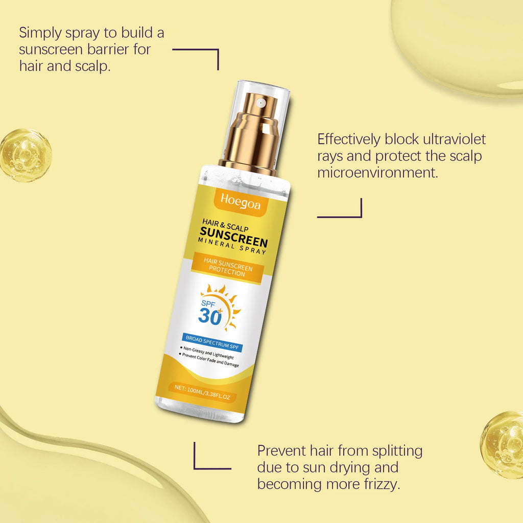 Scalp Protection Sunscreen Spray Gentle Care Nourish Hair Scalp UV Protection Prevent Dyed Hair Fading Ideal For Dry Hair