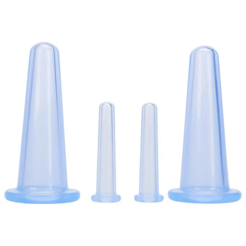 Silicone Vacuum Cupping Massage Jars Anti Cellulite Massage Facial Suction Cups Face Neck Lift Skin Scraping Guasha Anti Wrinkle