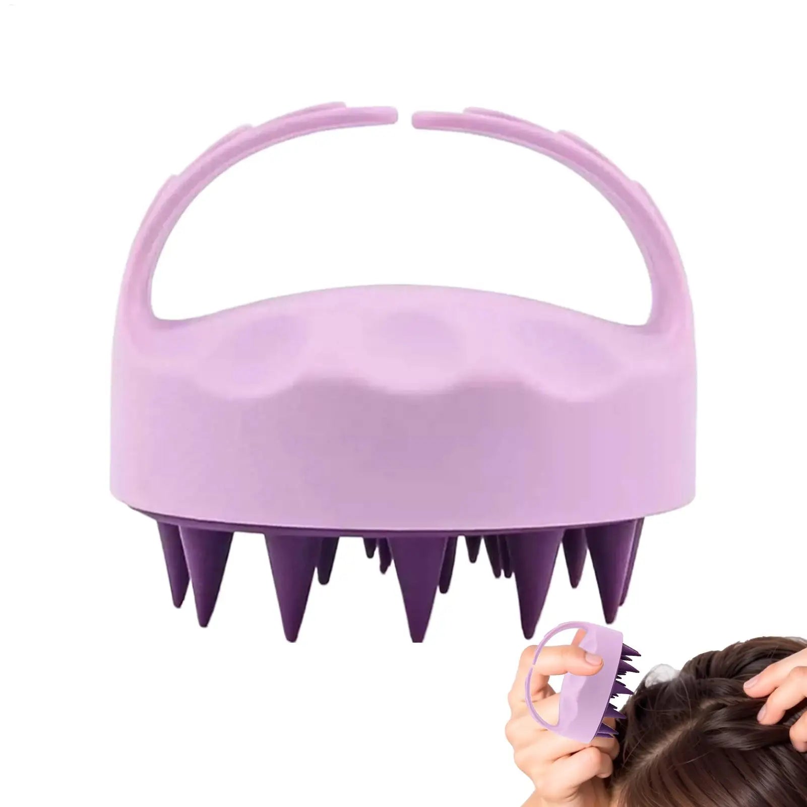 Silicone Scalp Scrubber Hair Scalp Shampoo Brush Head Cleansing Massager For Men Women Bath Brush Wet & Dry For Scalp Care