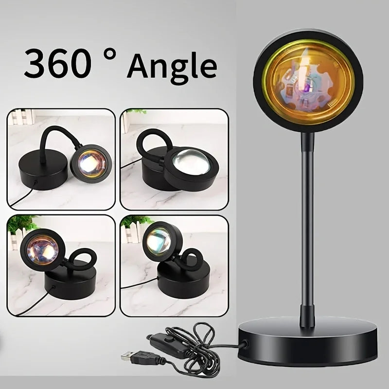 LED Sunset Lamp, Night Light, Sunset Projector, Photography Decorative Light, Birthday Gift
