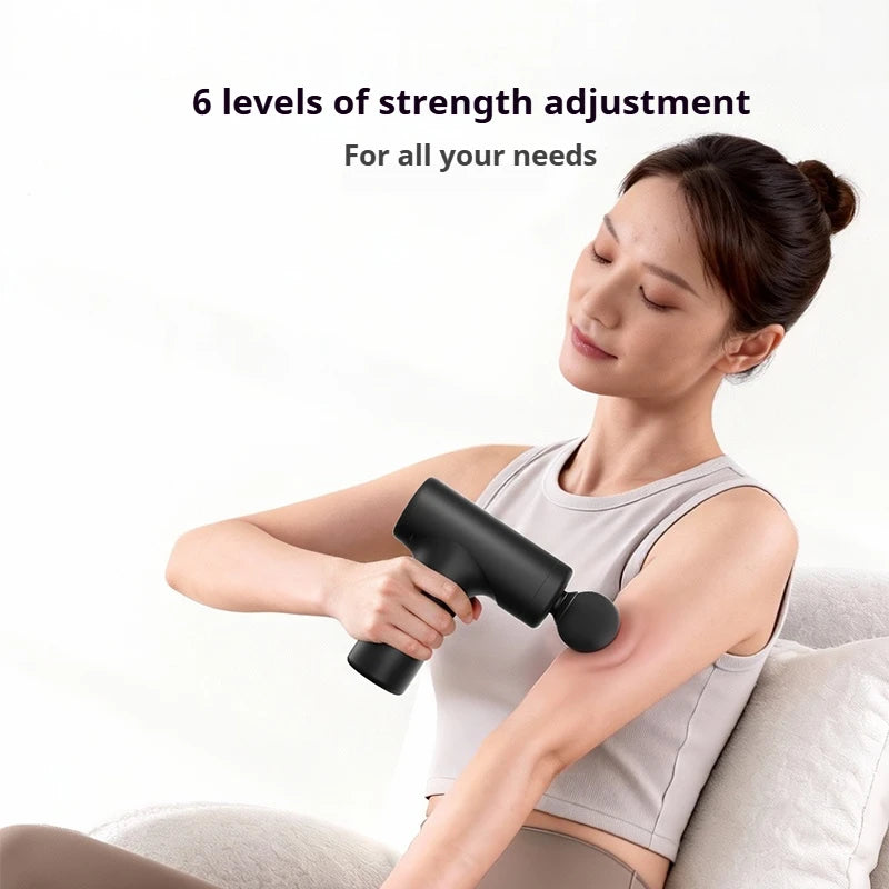 Mini Massage Gun Brushless Motor 6 Speed Settings Low Noise 12kg Thrust Portable Muscle Relaxer for Athletes Office Home