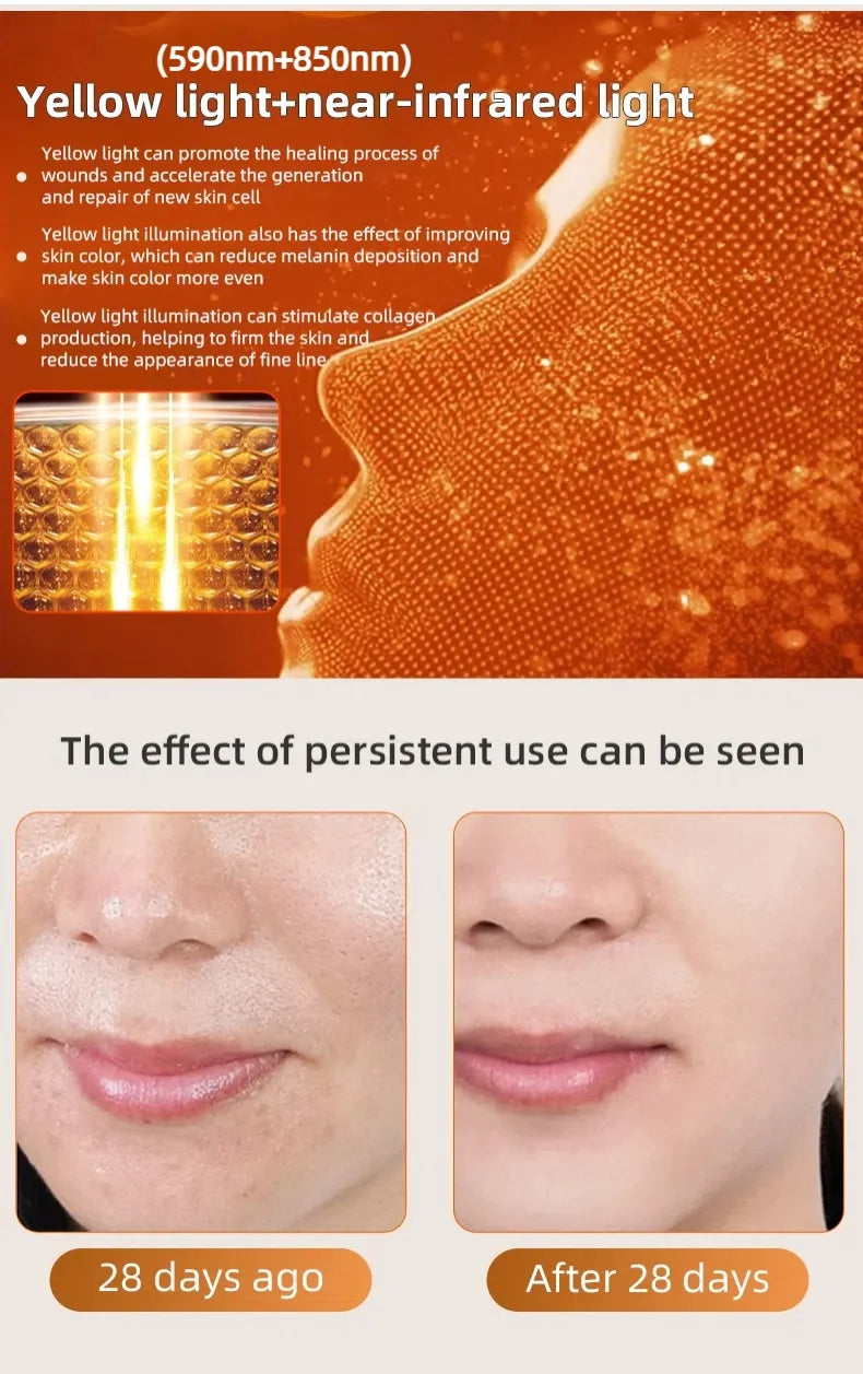 Photon Reuvenation Mask 240 Lamp Beads Silicone Material 7 Colors Led Face Mask Photon Skin Wirlessly Adjustment Beauty