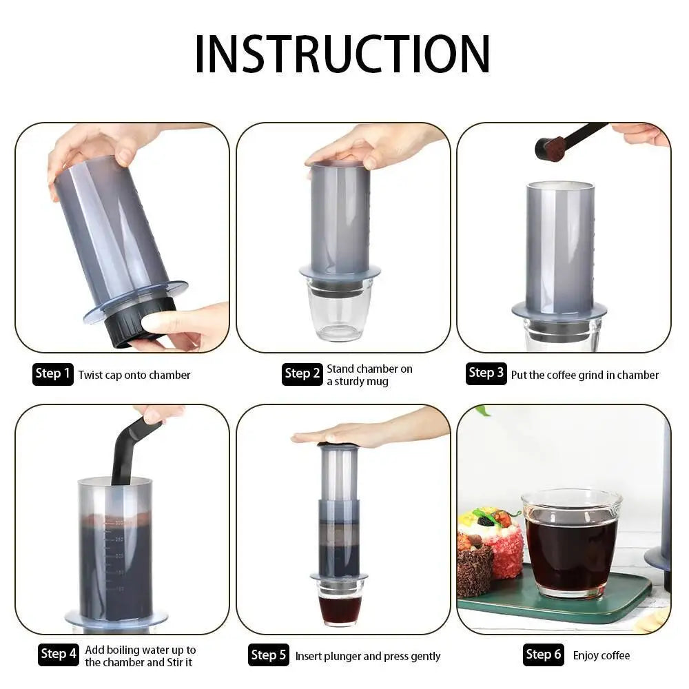 Espresso Coffee Maker Portable Cafe French Press CafeCoffee Pot For AeroPress Machine with 50pcs Filters Paper Kit Barista Tools