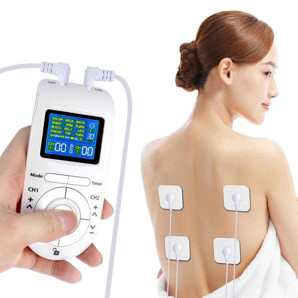 Tens EMS Muscle Stimulator 12-Mode Electric Acupuncture Body Massage Digital Slimming Machine Electrostimulator Pain Relief