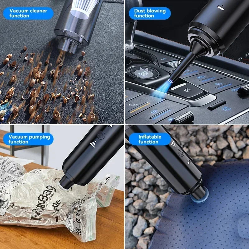 Mini Car Vacuum Cleaner Cleaning Powerful Suction Handheld Car Vacuum Cleaner Rechargeable for Car and Home Auto Vacuum Cleaner
