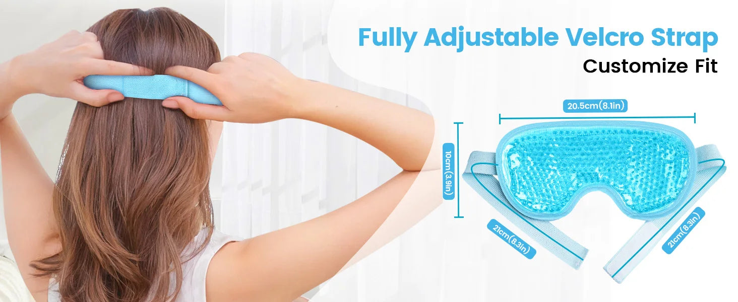 Cooling Eye Mask  with Gel Bead for Puffy Eyes Reusable Cold Compress Ice Pack for After Eyelid Surgery Tension Stress Relief