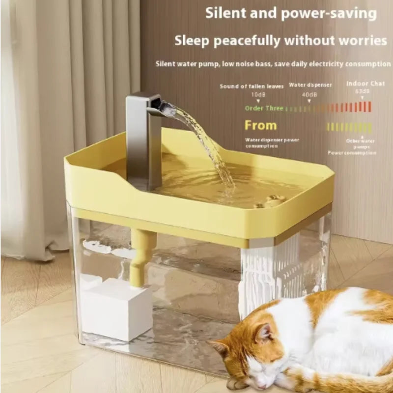 Cat Water Fountain: Automatic Pet Water Dispenser with Filters, Circulating and Flowing Water, Intelligent Design for Cats