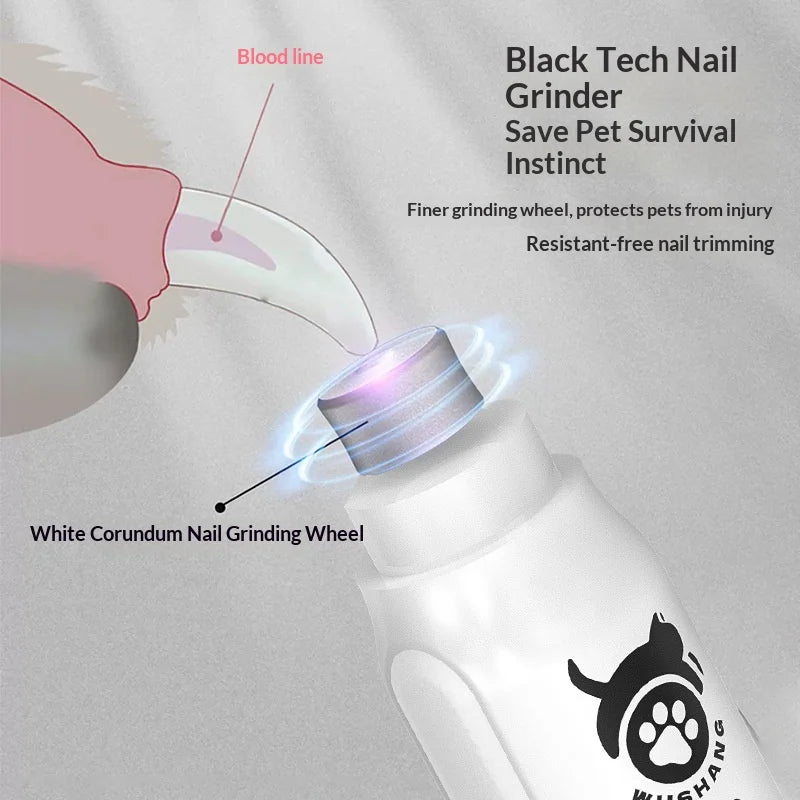 Pet Nail Grinder Electric Trimmer for Cats & Dogs, Grooming Nail Clippers, Nail Cleaner & Cutter, Quiet Low-Noise Design