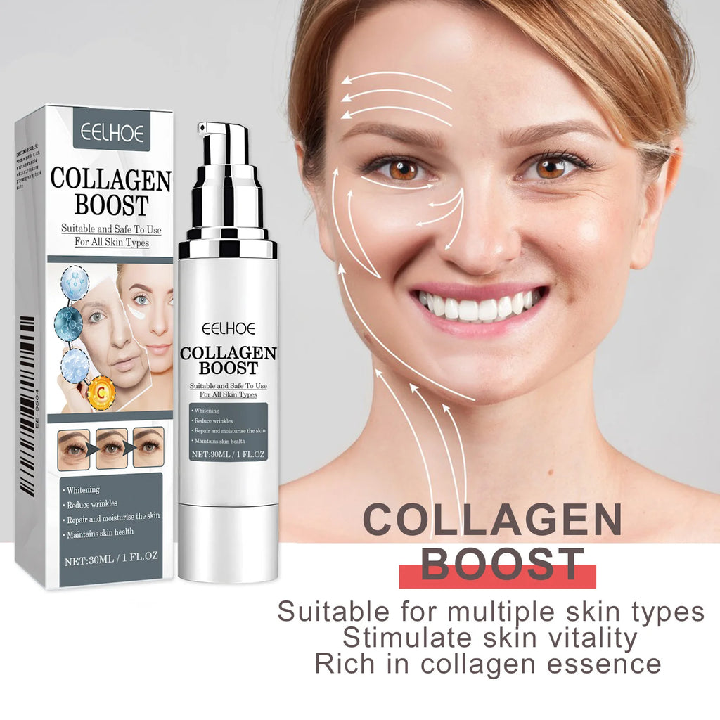 EELHOE Collagen Booster Face Cream Moisturizing Firming Skin Care for Women Reduces Wrinkles Fine Lines Hyaluronic Acid Skincare