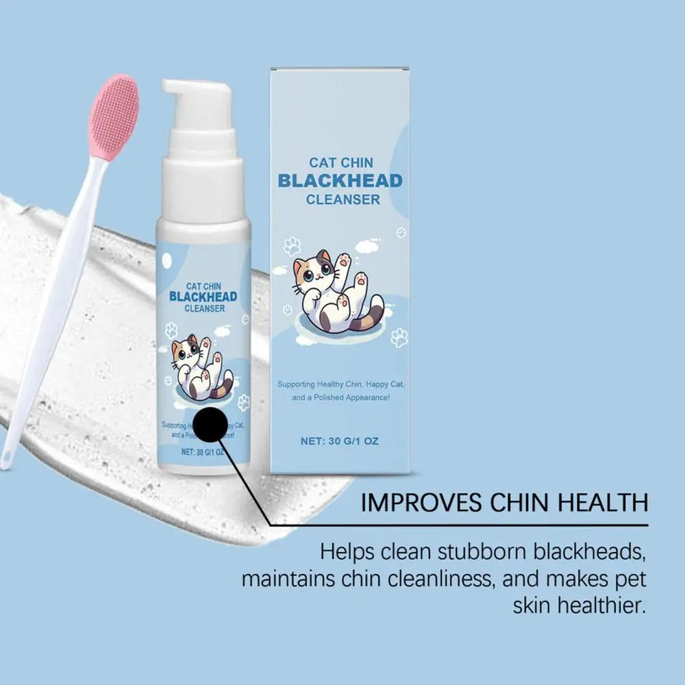 30g Pet Chin Cleaner Blackhead Cleaning Lotion Pet Chin Acne Care Brush Grooming Supplies Tooth Stain Remover For Dogs Cats