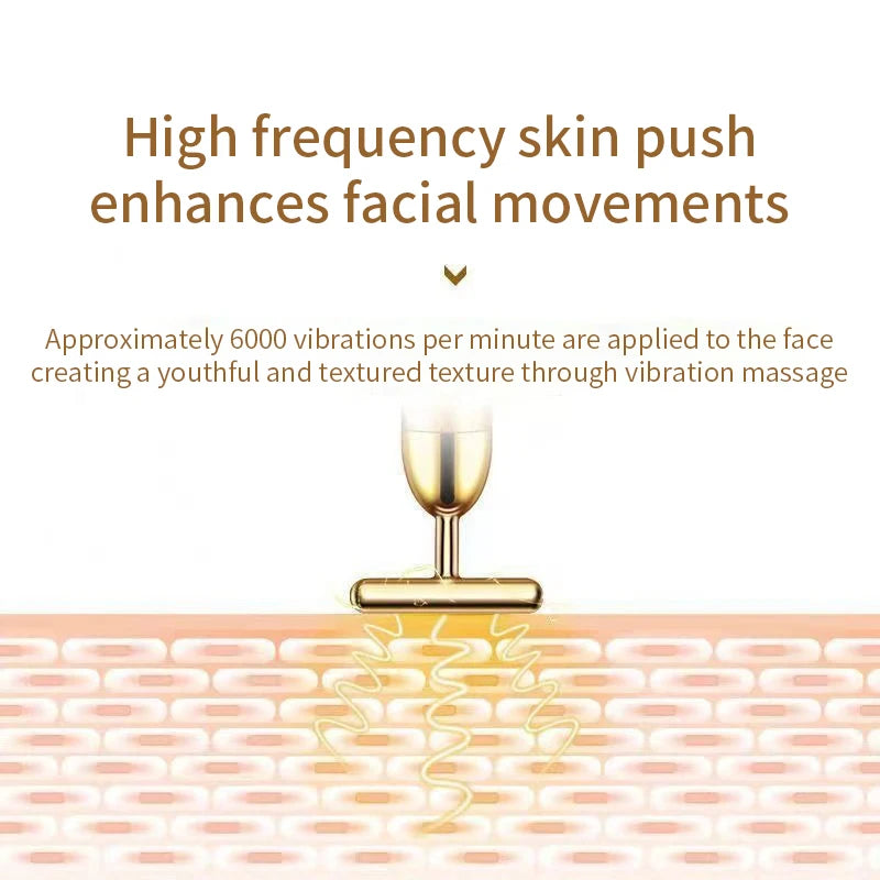 24K Gold Roller Vibrating Facial Massager Slimming Facial Skin Beauty Pulse Firming Face Massage Lift Tightening Wrinkle Bar