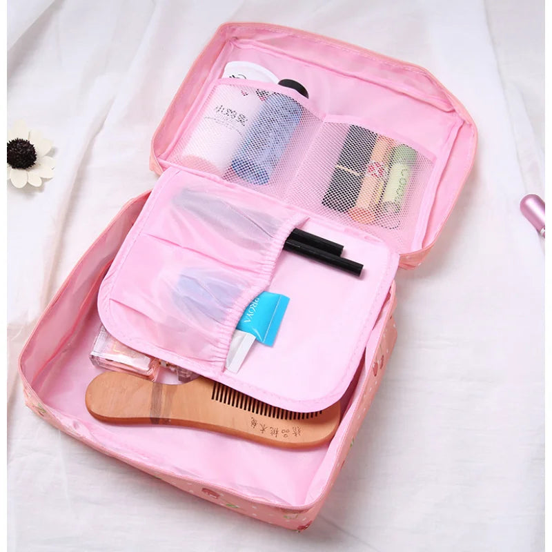 Waterproof Makeup & Toiletries Travel Bag for Women - Portable Cosmetic Organizer