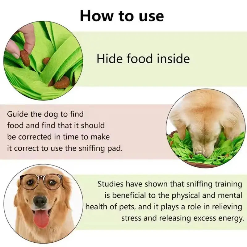 Snuffle Mat for Pets Interactive Foraging , Brain-Boosting Feed Game, Travel-Suitable, Ideal for Dogs and Cats.