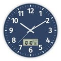 Digital Wall Clock With Time, Day Of Week And Temperature, Silent Non-Ticking Battery Operated Round Digital Wall Clock